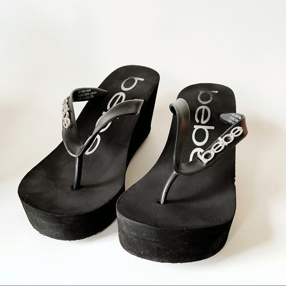 bebe Shoes - Vintage 90’s Bebe Platform Flip Flops